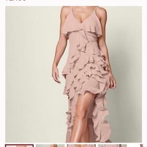 Venus high low pink ruffle dress